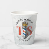 Friseursalon King Crown Barber Pole Pappbecher (Vorderseite)
