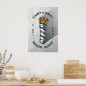 Friseursalon King Crown Barber Pole Poster (Küche)