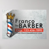 Friseursalon King Crown Barber Pole Poster (Vorne)