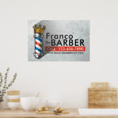 Friseursalon King Crown Barber Pole Poster (Küche)