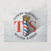 Friseursalon King Crown Barber Pole Postkarte (Vorderseite)
