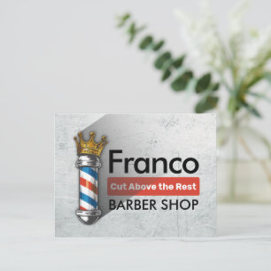 Friseursalon King Crown Barber Pole Postkarte