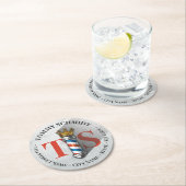 Friseursalon King Crown Barber Pole Runder Pappuntersetzer (Vor Ort)