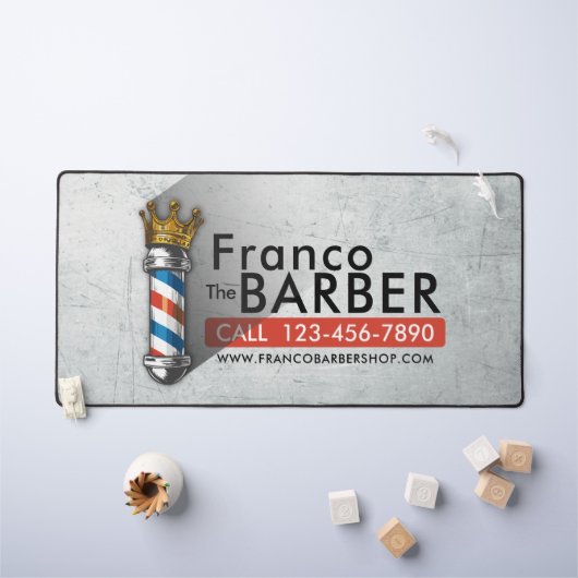 Friseursalon King Crown Barber Pole Schreibtischunterlage (Kindertisch)
