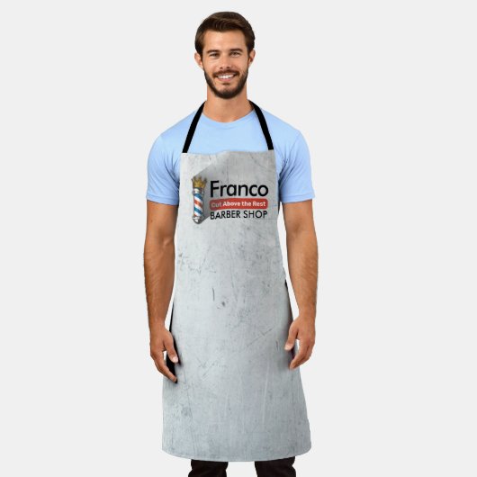 Friseursalon King Crown Barber Pole Schürze (Getragen)