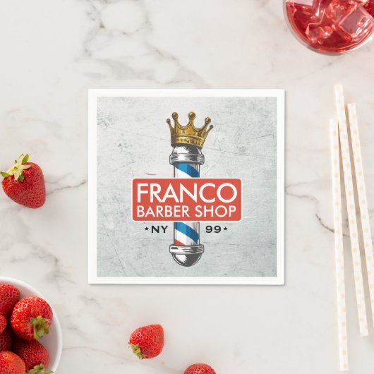 Friseursalon King Crown Barber Pole Serviette (Beispiel)
