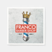 Friseursalon King Crown Barber Pole Serviette (Vorderseite)
