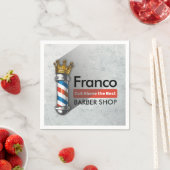 Friseursalon King Crown Barber Pole Serviette (Beispiel)