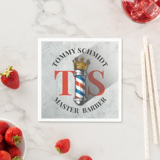 Friseursalon King Crown Barber Pole Serviette (Beispiel)