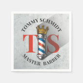 Friseursalon King Crown Barber Pole Serviette (Vorderseite)