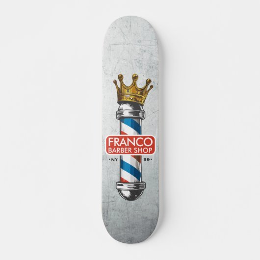 Friseursalon King Crown Barber Pole Skateboard (Vorne)