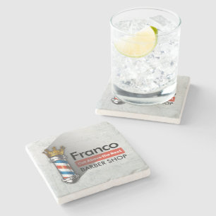 Friseursalon King Crown Barber Pole Steinuntersetzer