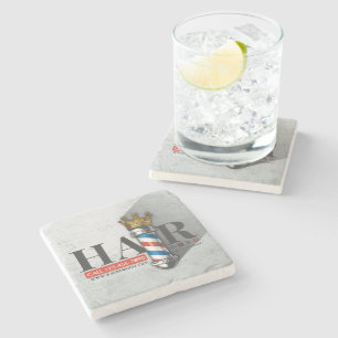 Friseursalon King Crown Barber Pole Steinuntersetzer