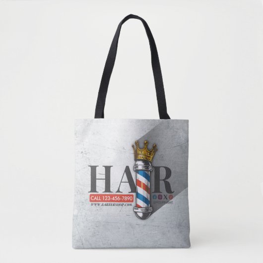 Friseursalon King Crown Barber Pole Tasche (Vorderseite)