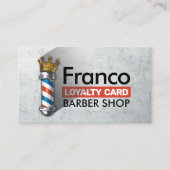 Friseursalon King Crown Barber Pole Treuekarte (Vorderseite)