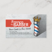 Friseursalon King Crown Barber Pole Visitenkarte (Vorderseite)