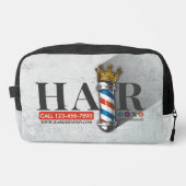 Friseursalon King Crown Barber Pole Waschbeutel (Vorderseite)