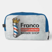 Friseursalon King Crown Barber Pole Waschbeutel (Vorderseite)