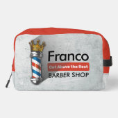 Friseursalon King Crown Barber Pole Waschbeutel (Rückseite)