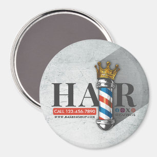 Friseursalon King Crown Friseurstange Haarsalon Magnet