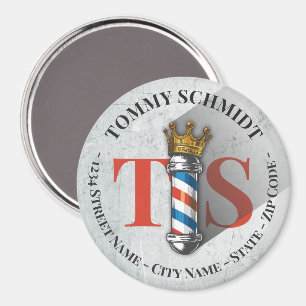 Friseursalon King Crown Friseurstange Haarsalon Magnet