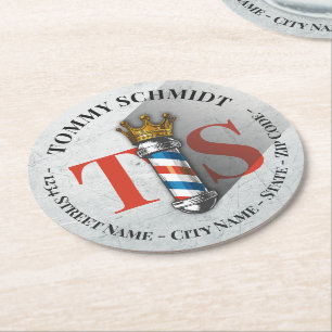 Friseursalon King Crown Friseurstange Haarsalon Runder Pappuntersetzer