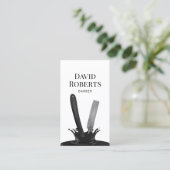 Friseursalon Kreativer Schlag Straight Razor Hair Visitenkarte (Stehend Vorderseite)