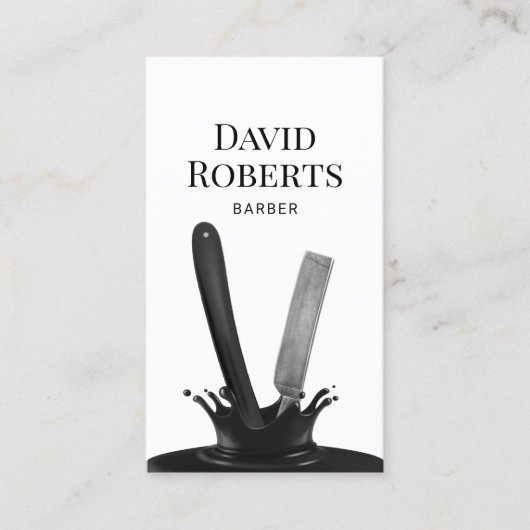 Friseursalon Kreativer Schlag Straight Razor Hair Visitenkarte (Vorderseite)