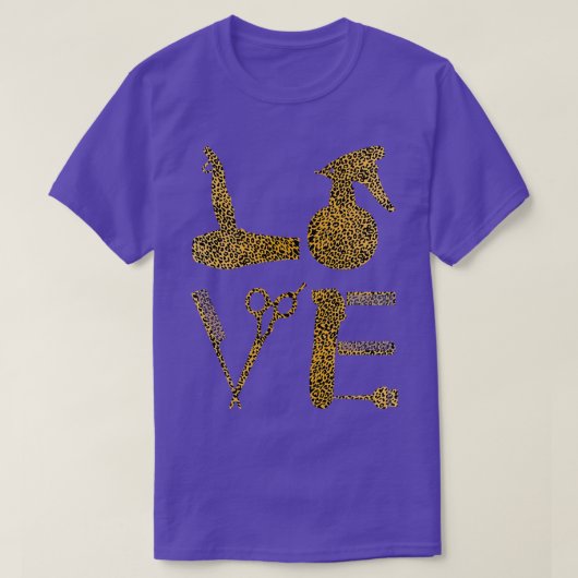 Friseursalon Liebe Funny Leopard Haartrockner Sche T-Shirt (Design vorne)