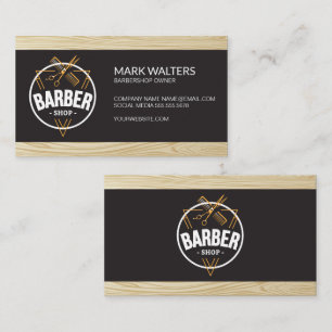 Friseursalon   Logo   Holz Visitenkarte