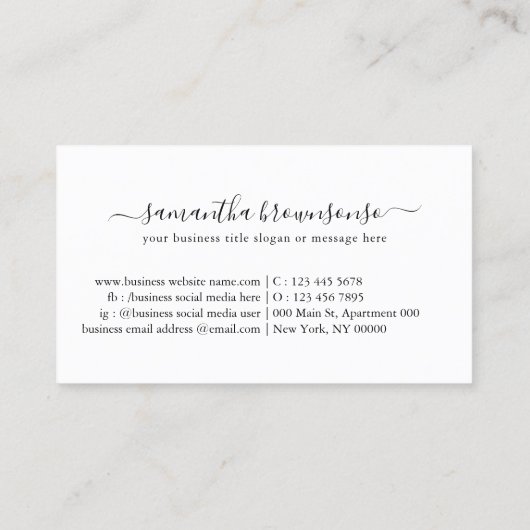 Friseursalon-Logo Visitenkarte (Rückseite)