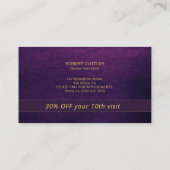 Friseursalon Luxus lila Ledertreue Stanze Visitenkarte (Rückseite)