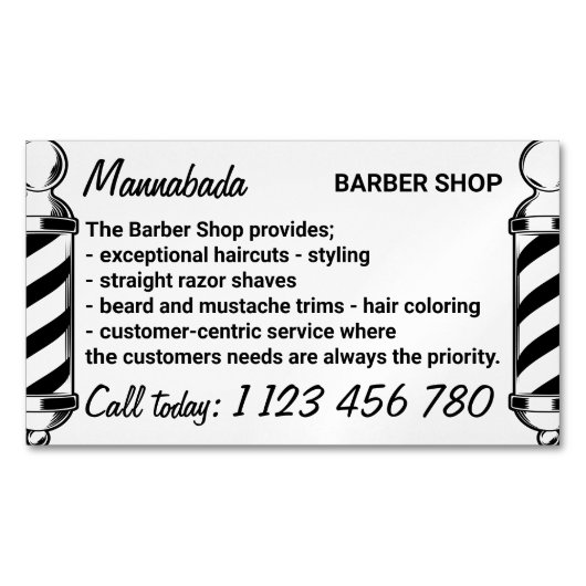 Friseursalon Magnetische Visitenkarte (Vorderseite)