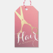 Friseursalon Makeup Salon Moderne rosa Goldschere Geschenkanhänger (Vorderseite)
