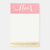 Friseursalon Makeup Salon Moderne rosa Goldschere Post-it Klebezettel (Vorderseite)