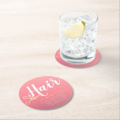 Friseursalon Makeup Salon Moderne rosa Goldschere Runder Pappuntersetzer (Vor Ort)