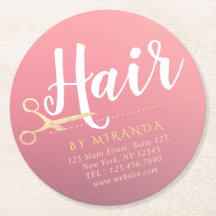 Friseursalon Makeup Salon Moderne rosa Goldschere