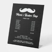 Friseursalon-Menü für Männer Sockelschild (Vorderseite)