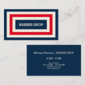 Friseursalon mit rotem und weißem Rahmen Visitenkarte (Vorne/Hinten)