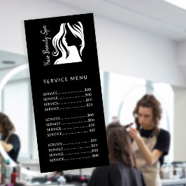 Friseursalon mit Schwarz-weißem Logo Werbekarte