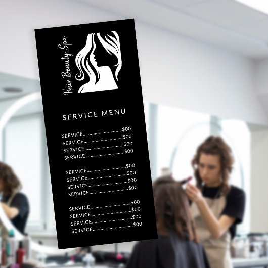 Friseursalon mit Schwarz-weißem Logo Werbekarte