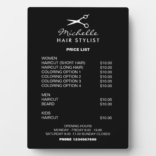 Friseursalon mit Stylesalon Fotoplatte (Vorderseite)