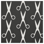 Friseursalon mit weißer Schere schwarzes Muster Stoff (Muster)