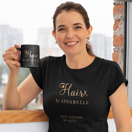 Friseursalon-Mitarbeiter personalisiert T-Shirt