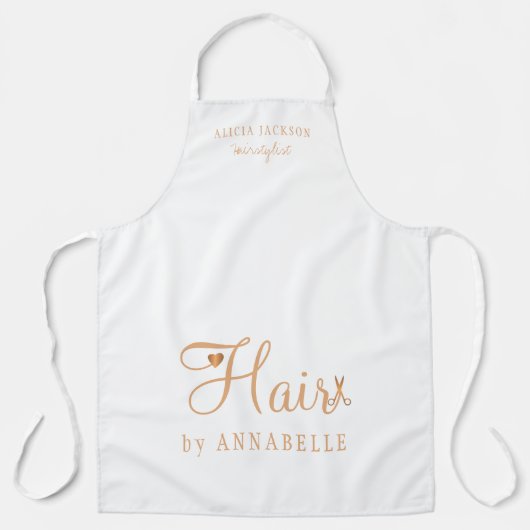 Friseursalon-Mitarbeiter personalisiert, weiß und Schürze (Vorderseite)