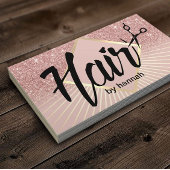 Friseursalon Modern Typograpy Rose Gold Ombre Visitenkarte