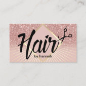 Friseursalon Modern Typograpy Rose Gold Ombre Visitenkarte (Vorderseite)