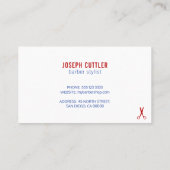 Friseursalon, modern weiß-blau visitenkarte (Rückseite)