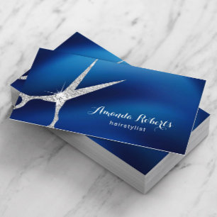 Friseursalon Moderne Marine Blue & Silver Ernennun Terminkarte
