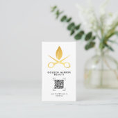 Friseursalon moderne QR-Code Online-Buchung Visitenkarte (Stehend Vorderseite)